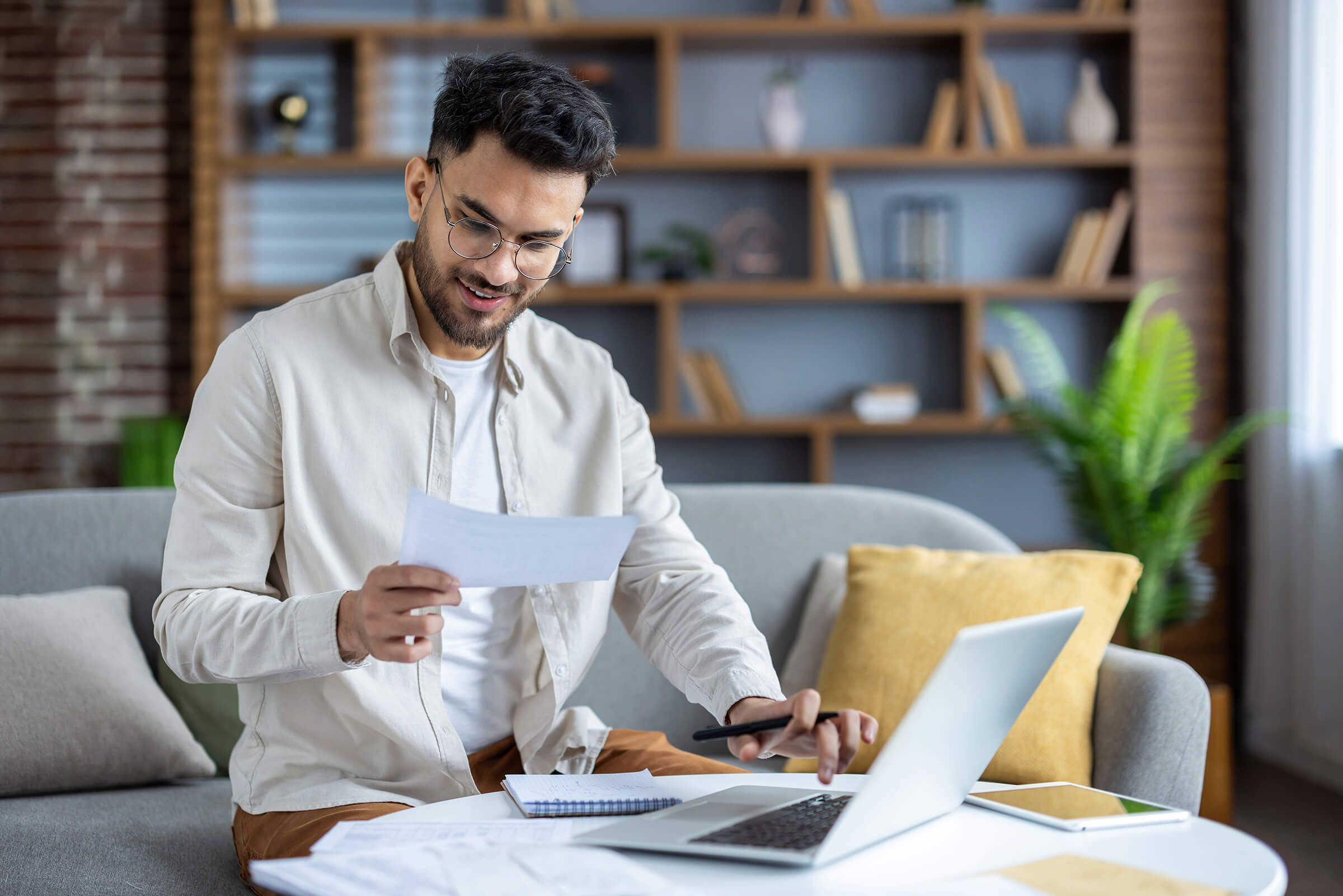 Young Man Working From Home