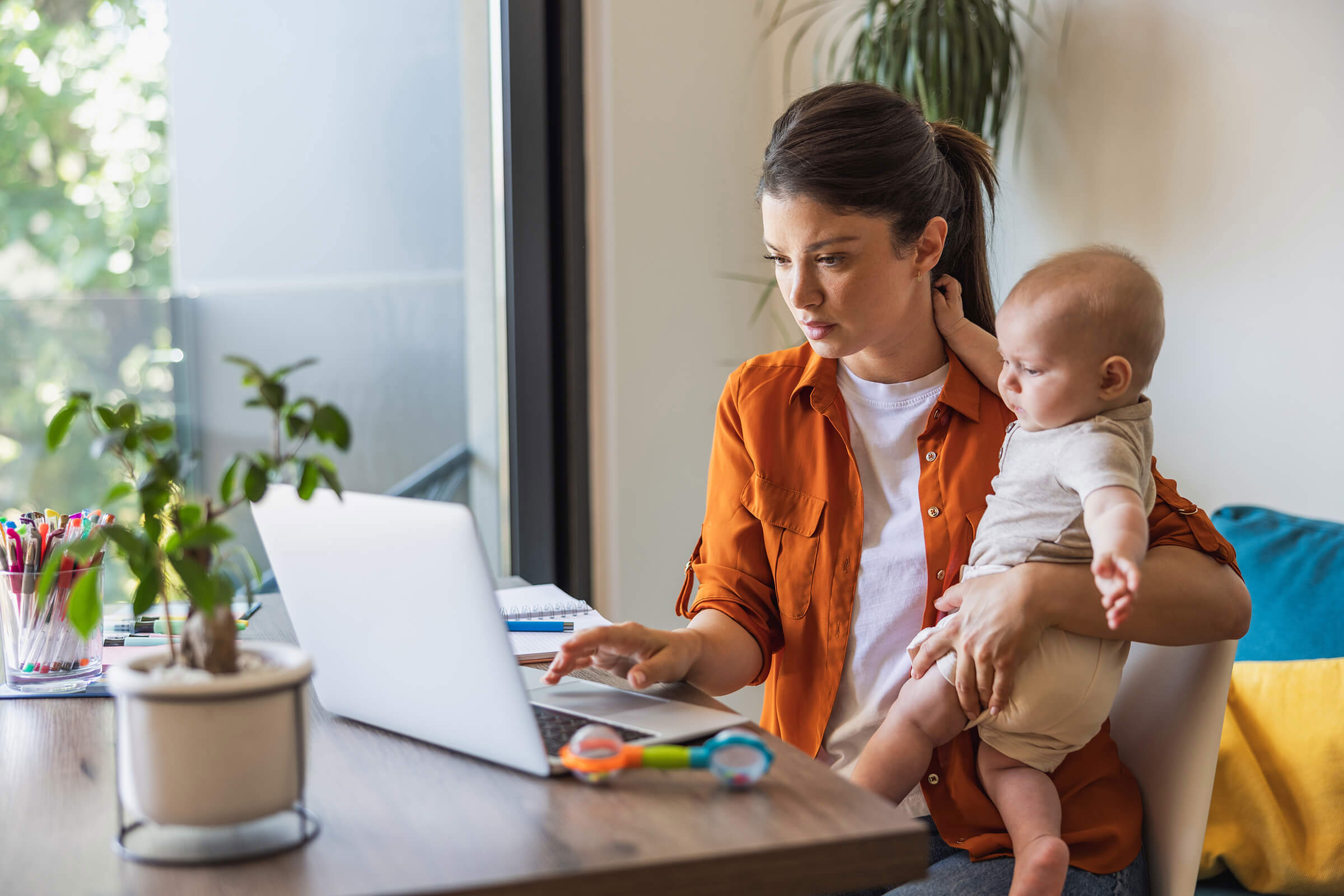 Young Woman Working On Laptop
